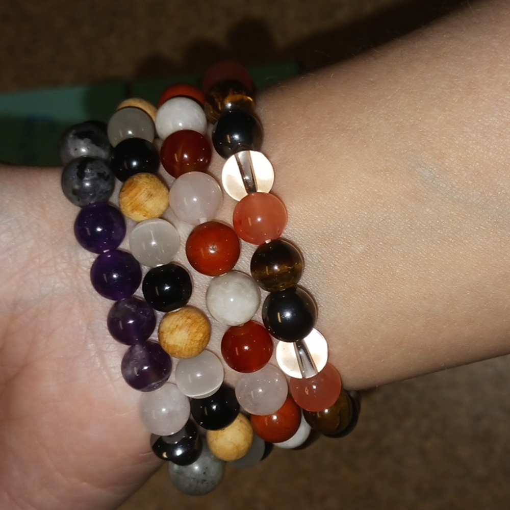 4 Beaded Bracelets. NWOT. OS. Stretchy. Lightweight. Colorful. Meaningful.Sturdy